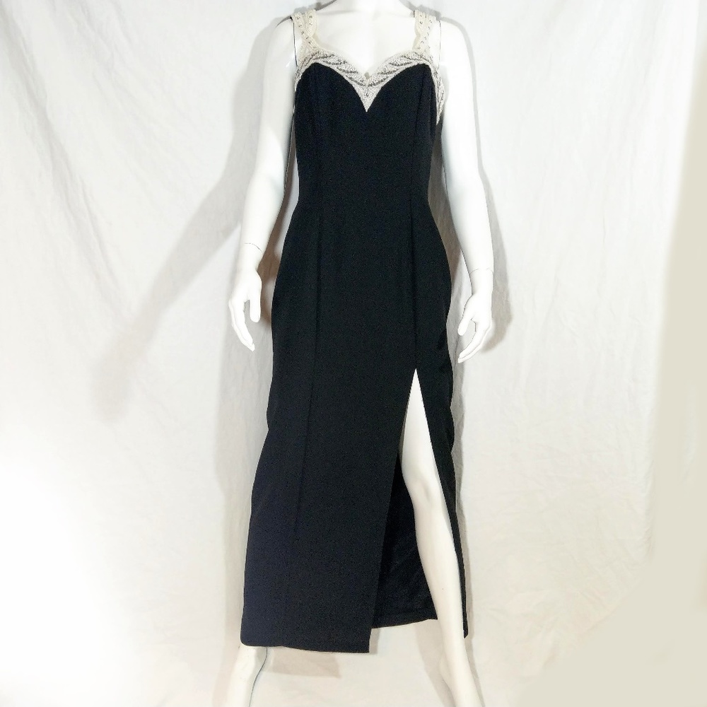 Faviana Beaded Black Gown NWT Vintage?